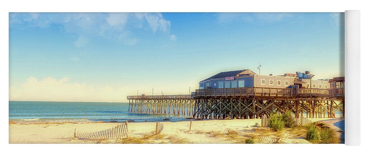 Beach Scenes Yoga Mat featuring the photograph 14th Avenue Pier by Kathy Baccari