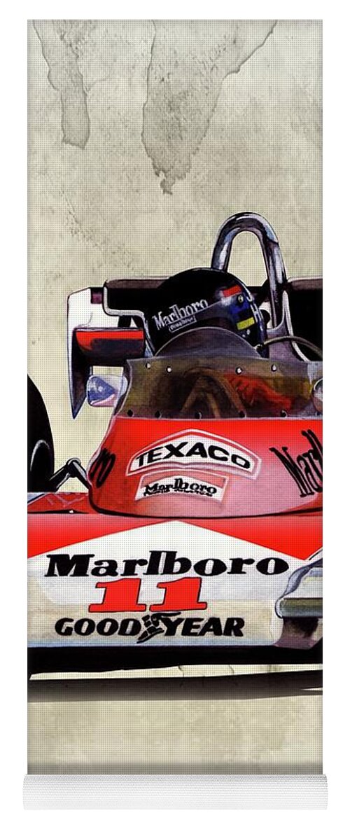 Art Yoga Mat featuring the painting 1976 McLaren M23 by Simon Read