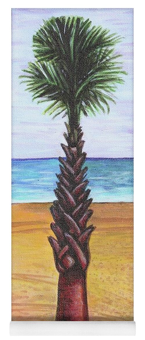 Palm Tree Yoga Mat featuring the painting 1st Street Palm by Kate Fortin
