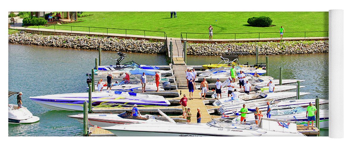 Smith Mountain Lake Poker Run Yoga Mat featuring the photograph 2017 Poker Run, Smith Mountain Lake, Virginia by The James Roney Collection