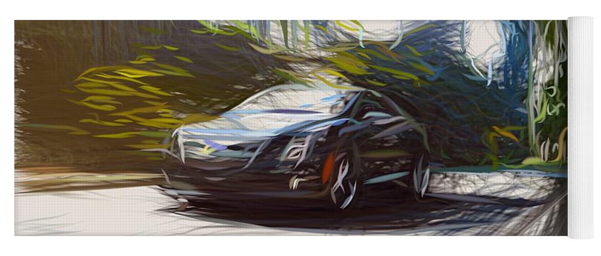 Cadillac Yoga Mat featuring the digital art Cadillac ELR Draw #3 by CarsToon Concept