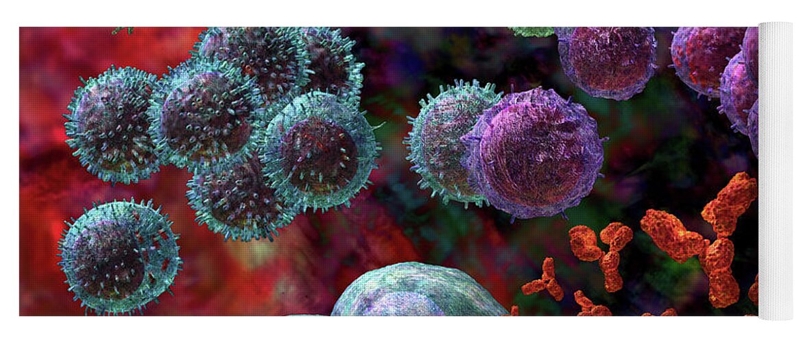 Antibodies Yoga Mat featuring the photograph Immune Response Antibody 4 #2 by Russell Kightley