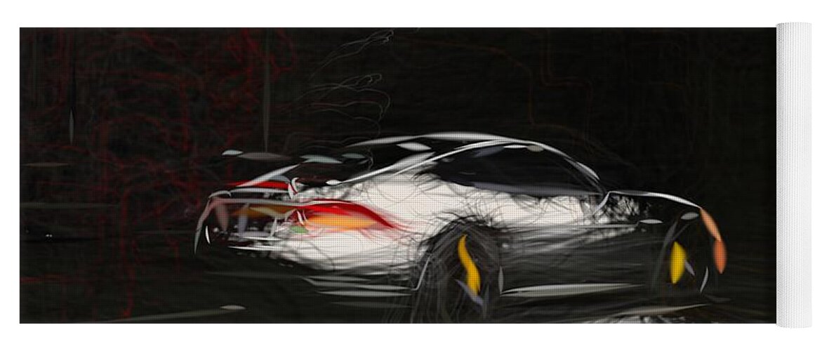 Jaguar Yoga Mat featuring the digital art Jaguar XKR S GT Drawing #3 by CarsToon Concept