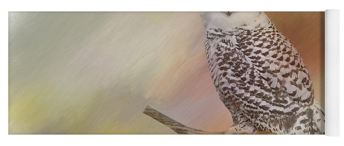 Owl Yoga Mat featuring the digital art Snow Owl #2 by Jim Hatch