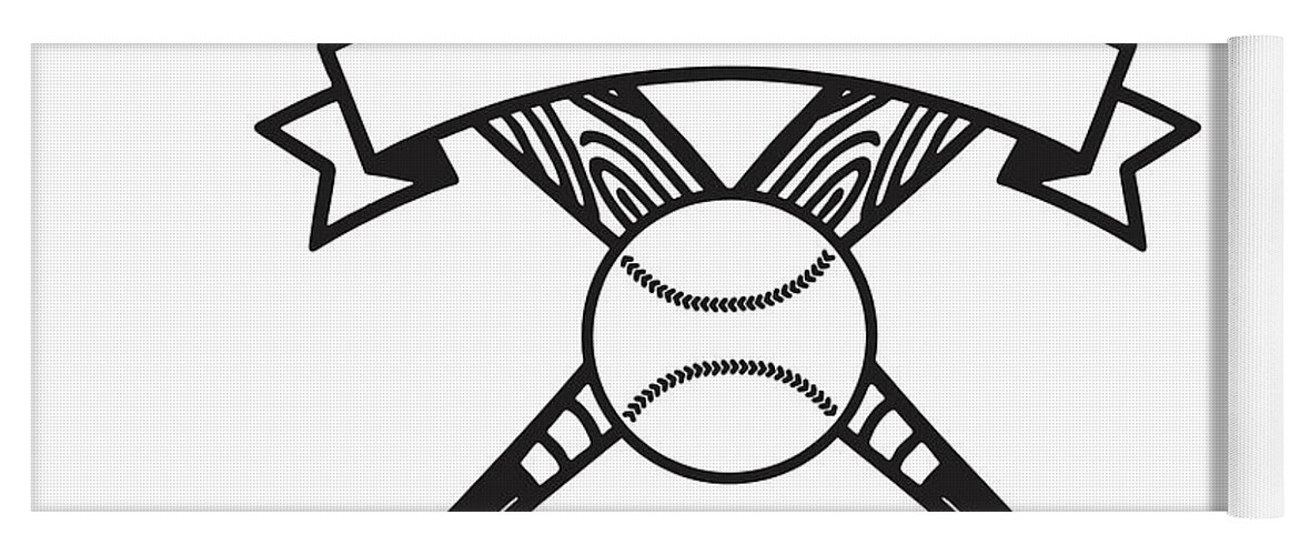 Ad Yoga Mat featuring the drawing Softball Banner #2 by CSA Images