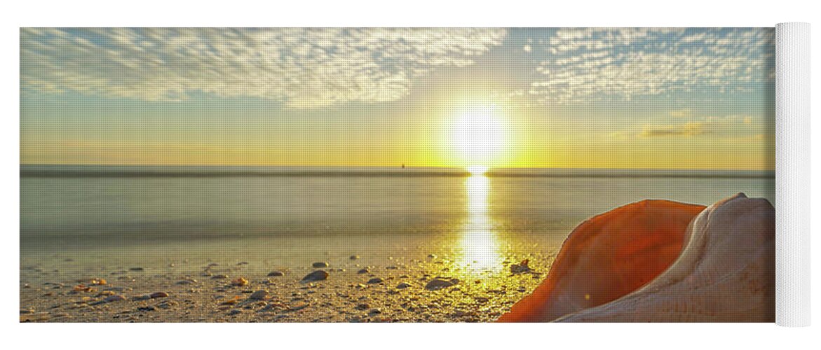Sunset Marco Island Yoga Mat featuring the photograph Sunset Whelk by Joey Waves