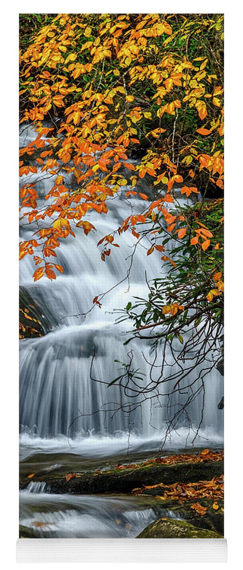 Waterfall Yoga Mat featuring the photograph Waterfall and Fall Color #2 by Thomas R Fletcher