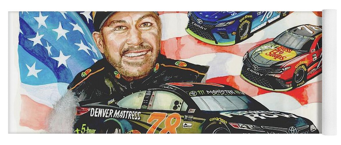 Art Yoga Mat featuring the painting 2017 NASCAR Champion by Simon Read
