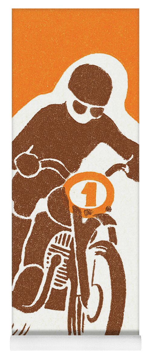 Bike Yoga Mat featuring the drawing Dirt bike #3 by CSA Images