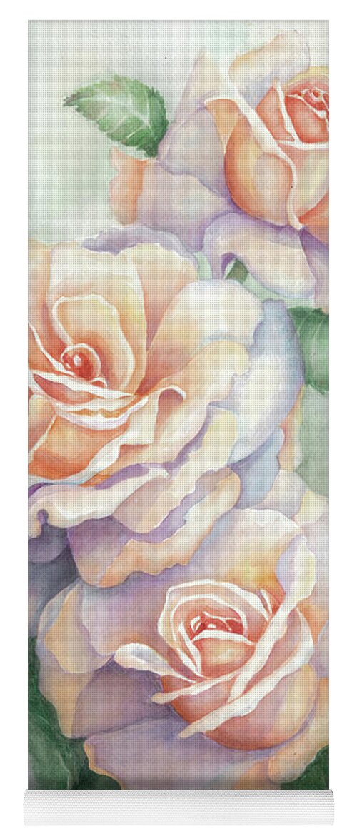 Roses Yoga Mat featuring the painting 3 Sisters by Lori Taylor