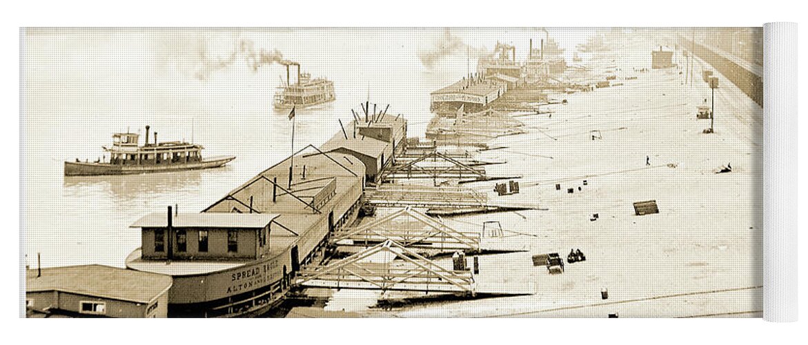 Waterfront Yoga Mat featuring the photograph St. Louis Levee, 1904 #3 by A Macarthur Gurmankin