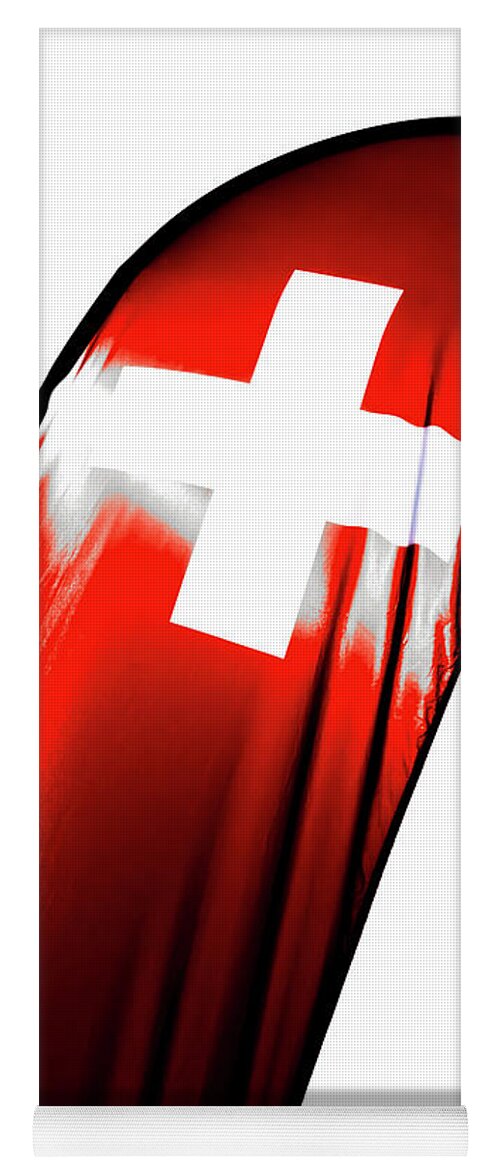 Swiss Flag Yoga Mat featuring the photograph Swiss Flag #3 by Mats Silvan