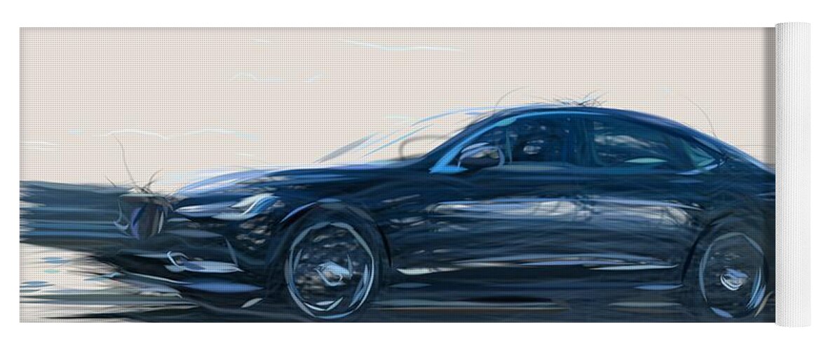 Volvo Yoga Mat featuring the digital art Volvo S90 Drawing #4 by CarsToon Concept