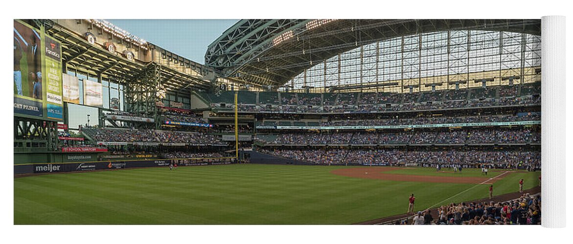 Photography Yoga Mat featuring the photograph Baseball Game At Miller Park #4 by Panoramic Images