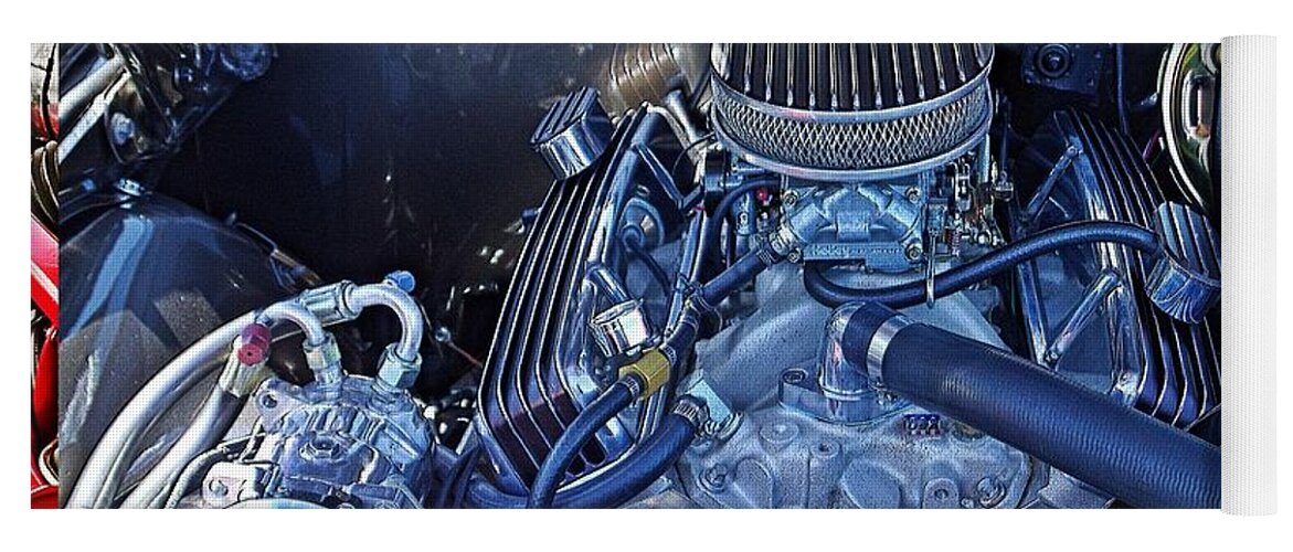 Cars Yoga Mat featuring the photograph Old car engine #4 by Karl Rose