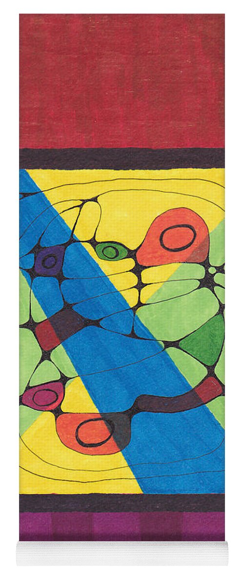 Lew Hagood Yoga Mat featuring the mixed media 46.AB.1 Abstract by Lew Hagood