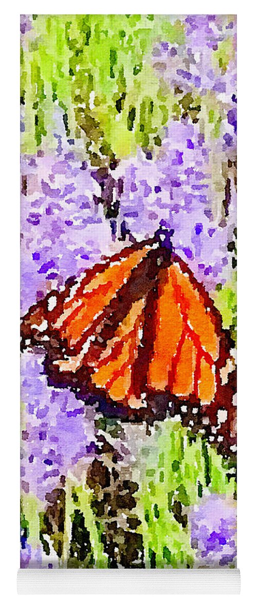 Lavendar Butterfly Purple Yoga Mat featuring the photograph Untethered Flower by Kathy Bee