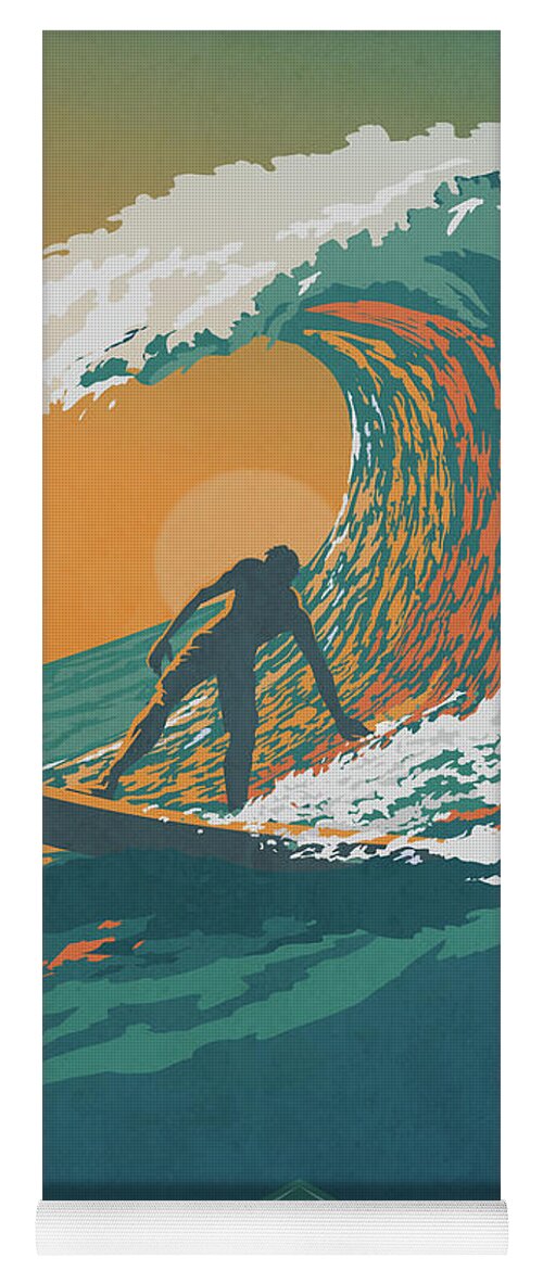 Surfer Yoga Mat featuring the digital art Ocean Life by Sassan Filsoof