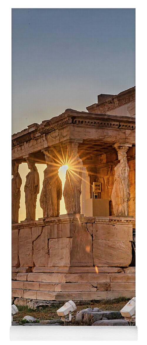 Estock Yoga Mat featuring the digital art Temple At Acropolis, Athens, Greece #5 by Claudia Uripos
