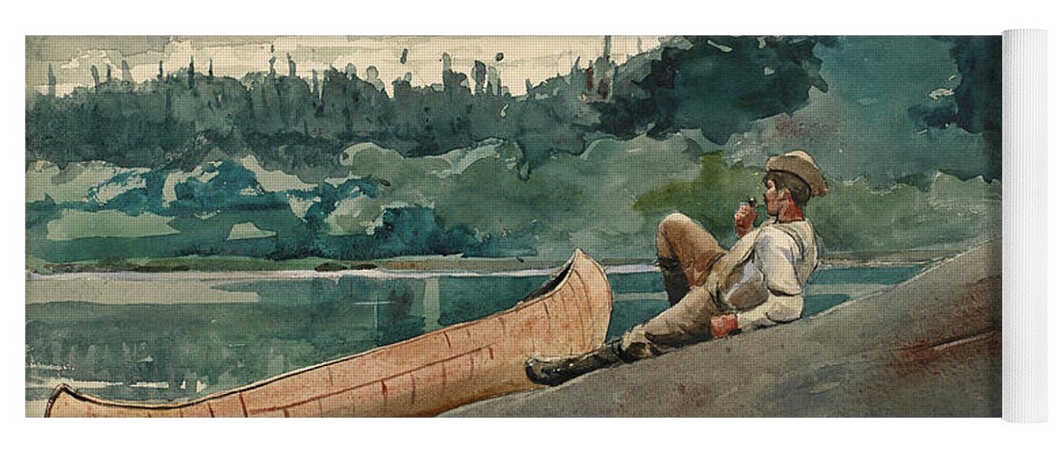 Winslow Homer Yoga Mat featuring the drawing The Guide #6 by Winslow Homer