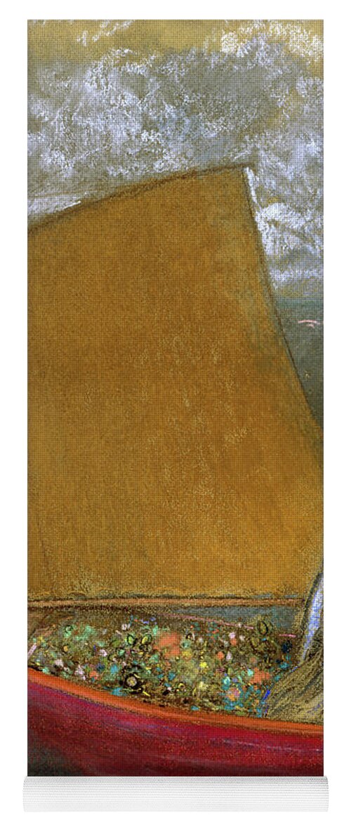 Animal Yoga Mat featuring the painting The Yellow Sail #5 by Odilon Redon