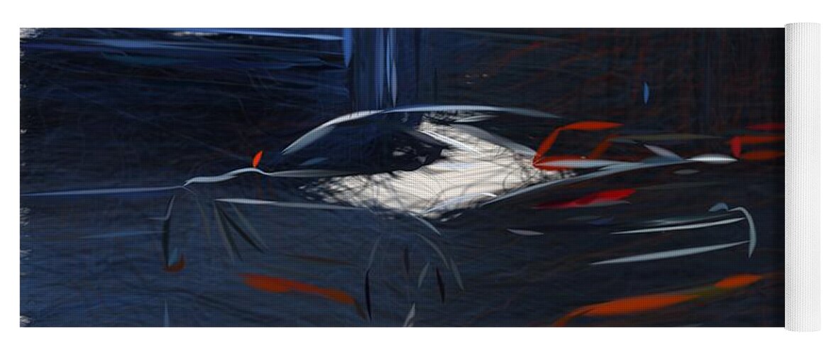 Aston Yoga Mat featuring the digital art Aston Martin Vantage GT12 Drawing #7 by CarsToon Concept