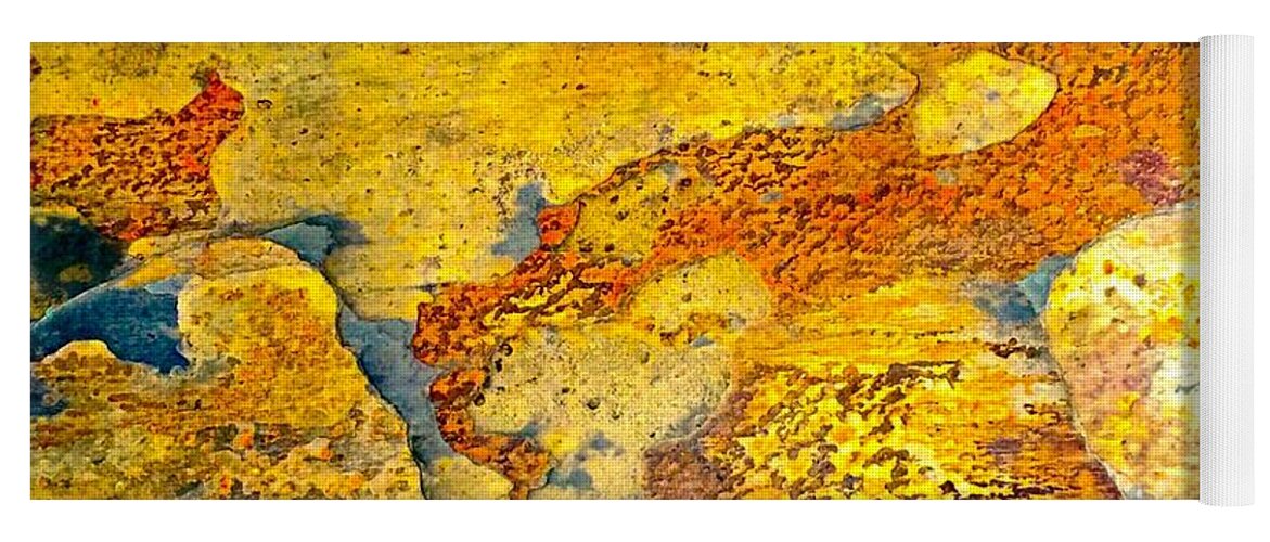 Abstract Photograph Yoga Mat featuring the mixed media 61 Stone8 faa by Michael Bobay
