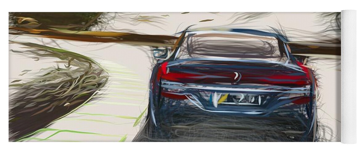 Bmw Yoga Mat featuring the digital art BMW 8 Series Coupe Drawing #8 by CarsToon Concept
