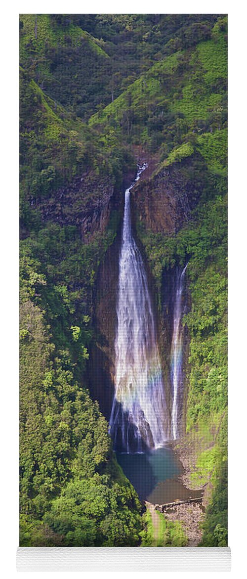 Napali Yoga Mat featuring the photograph Kauai Falls #8 by Steven Lapkin