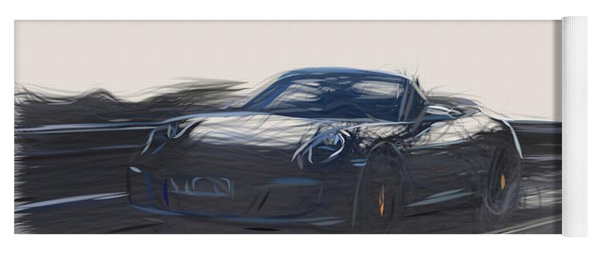 Porsche Yoga Mat featuring the digital art Porsche 911 GTS Drawing #8 by CarsToon Concept