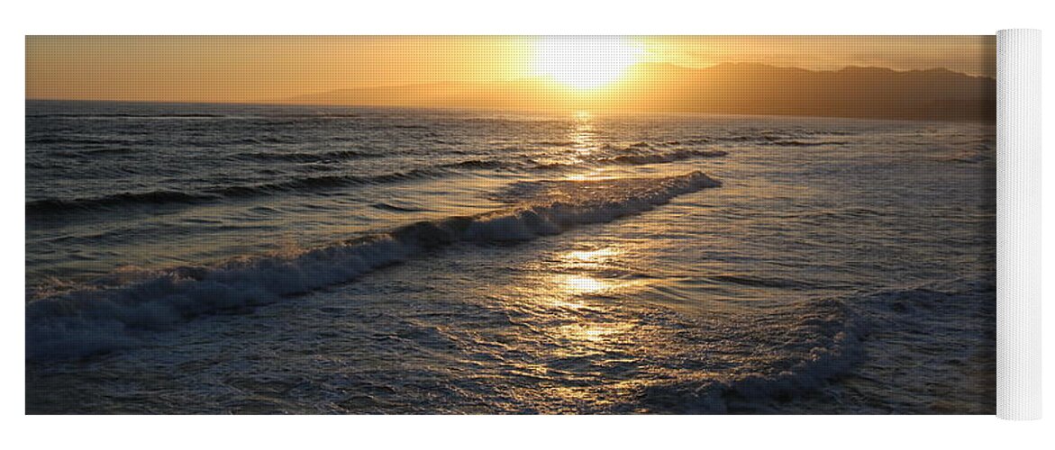Sunset Yoga Mat featuring the photograph Pacific Sunset , Santa Monica, California #8 by John Shiron