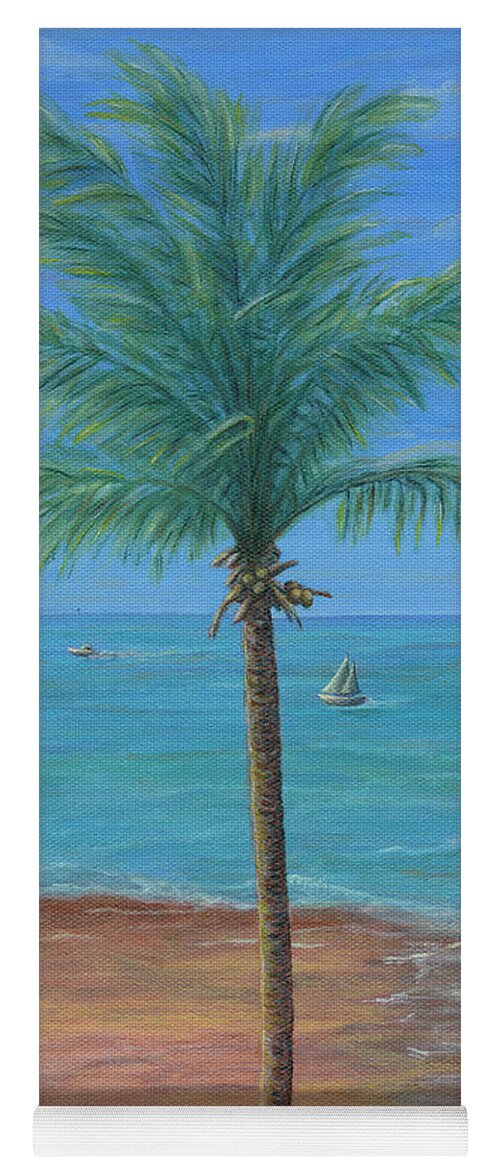 Emerald Yoga Mat featuring the painting A Day in Paradise by Aicy Karbstein