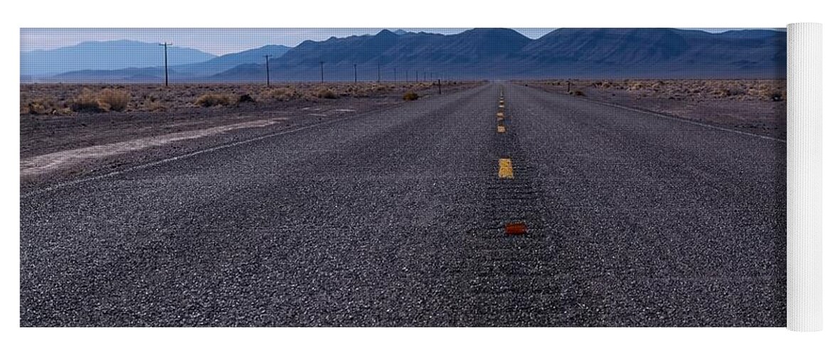 Landscape Yoga Mat featuring the photograph A Desert Highway by Allan Van Gasbeck