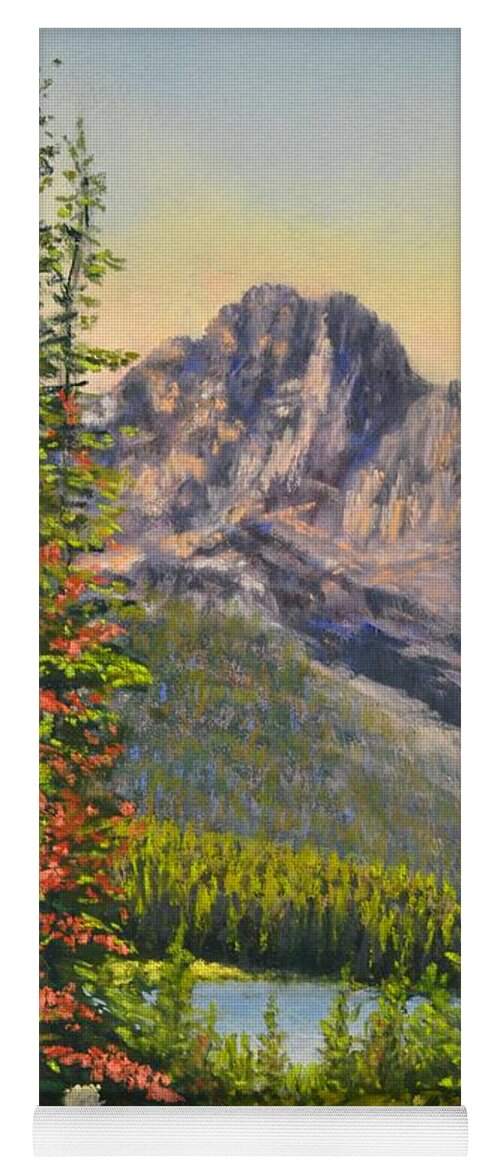 Mountains Yoga Mat featuring the pastel A Glimpse of Beauty by Lee Tisch Bialczak