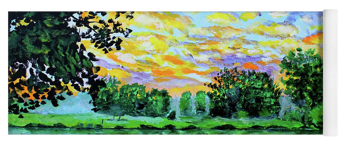 Landscape Yoga Mat featuring the painting A Joy to Behold by Karl Wagner