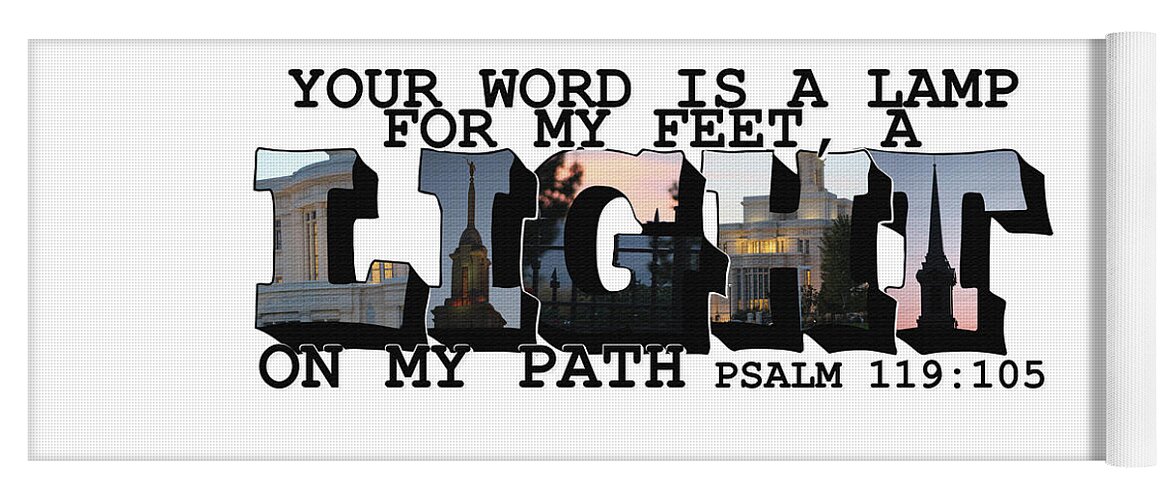Utah Yoga Mat featuring the photograph A Light on My Path Psalm 119 105 Big Letter by Colleen Cornelius