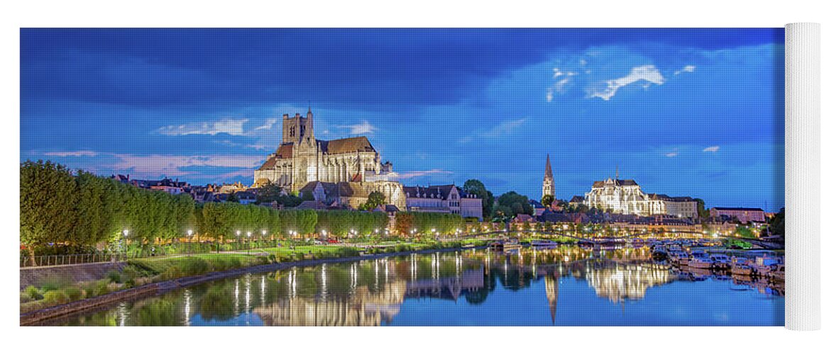 Auxerre Yoga Mat featuring the photograph A Night to Remember in Auxerre by Marcy Wielfaert