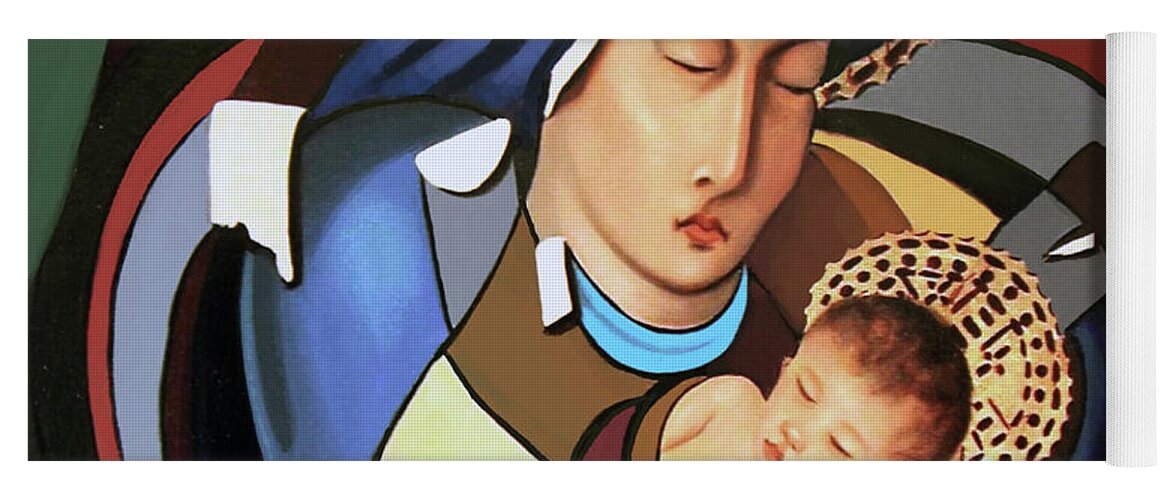 God Art Yoga Mat featuring the painting A Savior Is Born by Anthony Falbo