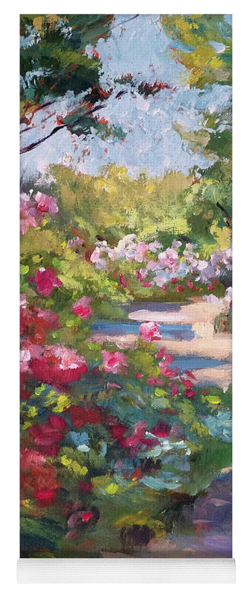 Gardens Yoga Mat featuring the painting A Spring Walking Path by David Lloyd Glover