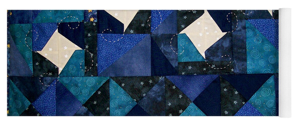 Quilt Winter Snowscape Yoga Mat featuring the tapestry - textile A Winter Snowscape by Pam Geisel