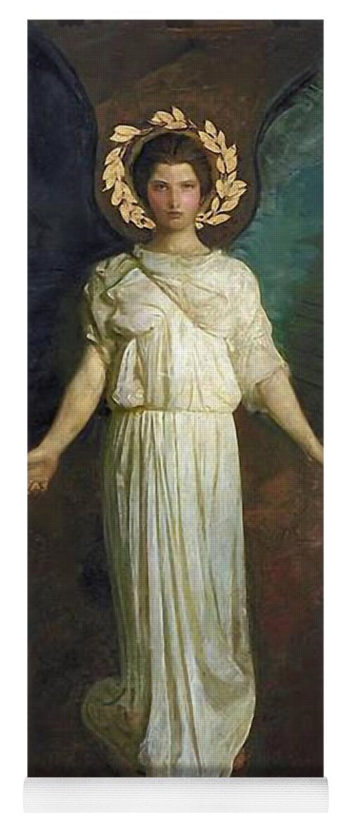 Angels Yoga Mat featuring the mixed media Angel Annuciantion Golden Crown 105 by Abbott Handerson Thayer