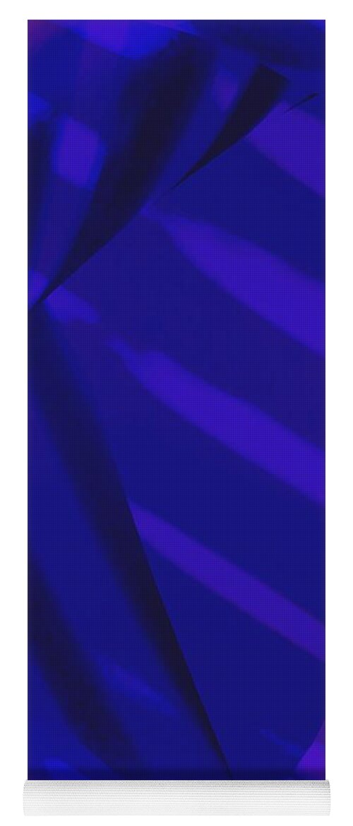 Purple Yoga Mat featuring the photograph Abstract Art Tropical Blinds Neon Ultraviolet Electric Blue by Itsonlythemoon -