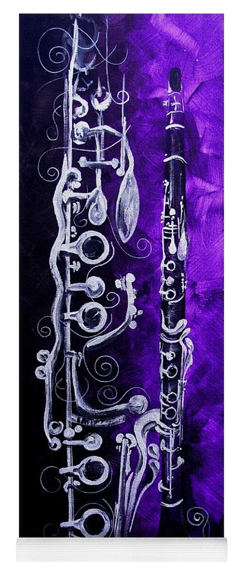 Clarinet Yoga Mat featuring the painting Abstract Clarinet by J Vincent Scarpace