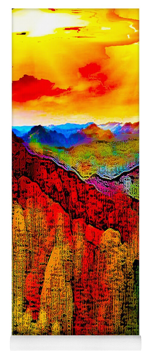 Abstract Landscape Yoga Mat featuring the digital art Abstract Scenic 3a by Bruce IORIO