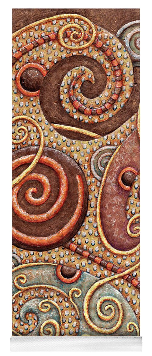 Whimsical Yoga Mat featuring the painting Abstract Spiral 1 by Amy E Fraser