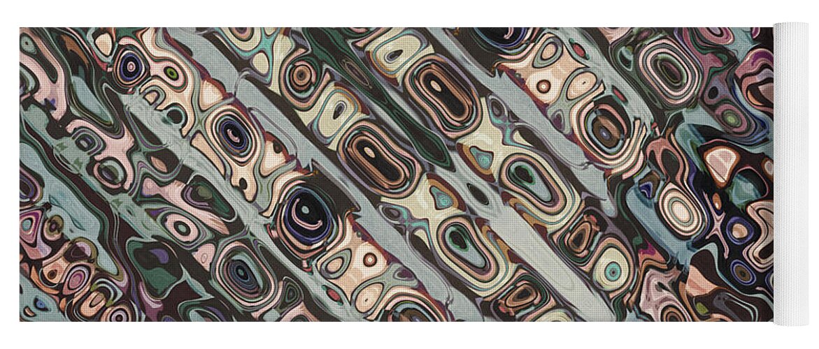Diagonal Yoga Mat featuring the digital art Abstract Textured Earth Tones Pattern by Phil Perkins