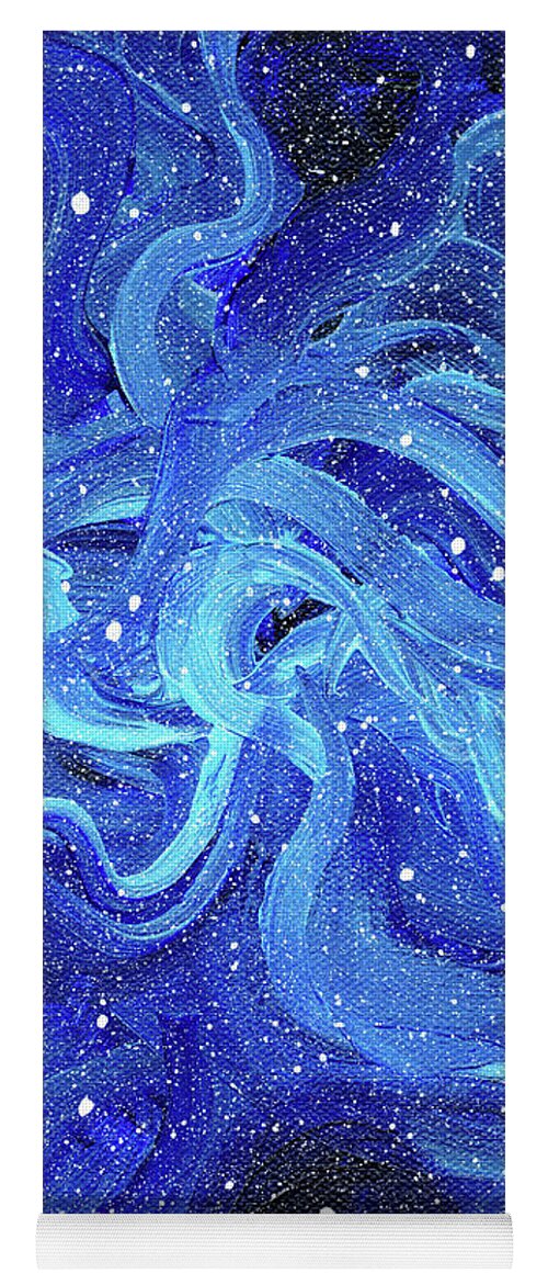 Space Yoga Mat featuring the painting Acrylic Galaxy Painting by Olga Shvartsur