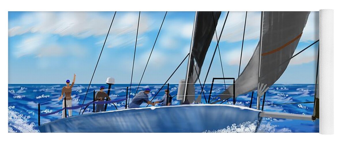 Sailing Yoga Mat featuring the digital art Ahoy Mate by Gary F Richards