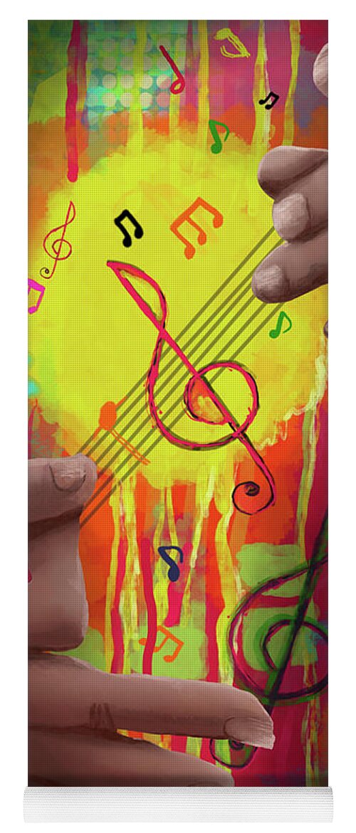 Yellow Yoga Mat featuring the digital art Air Guitar by April Burton