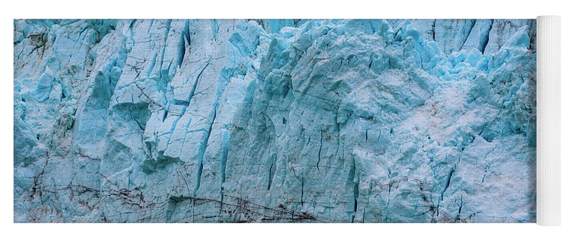 Alaska Yoga Mat featuring the photograph Alaskan Blue Glacier Ice by Anthony Jones